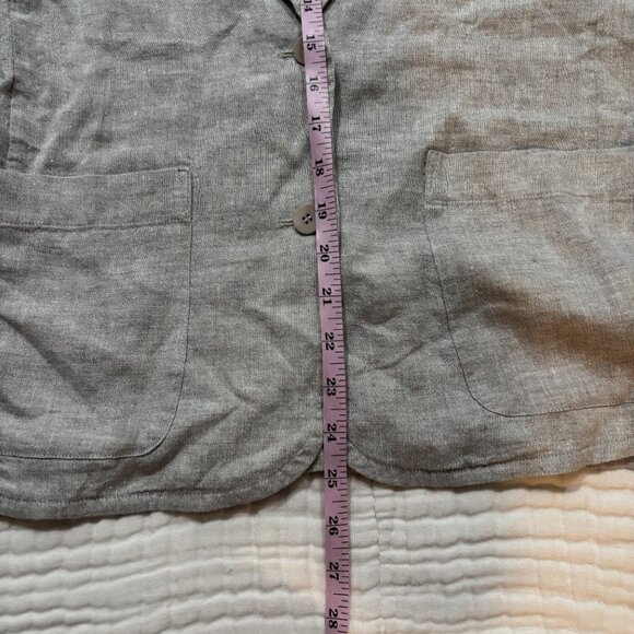 Eileen Fisher Blazer Light Gray Linen glitter Button Casual – Women’s M NWOT - Picture 9 of 12